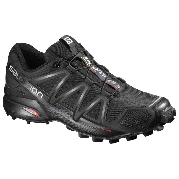 Salomon Israel SPEEDCROSS 4 - Mens Trail Running Shoes - Black (DMAW-47193)